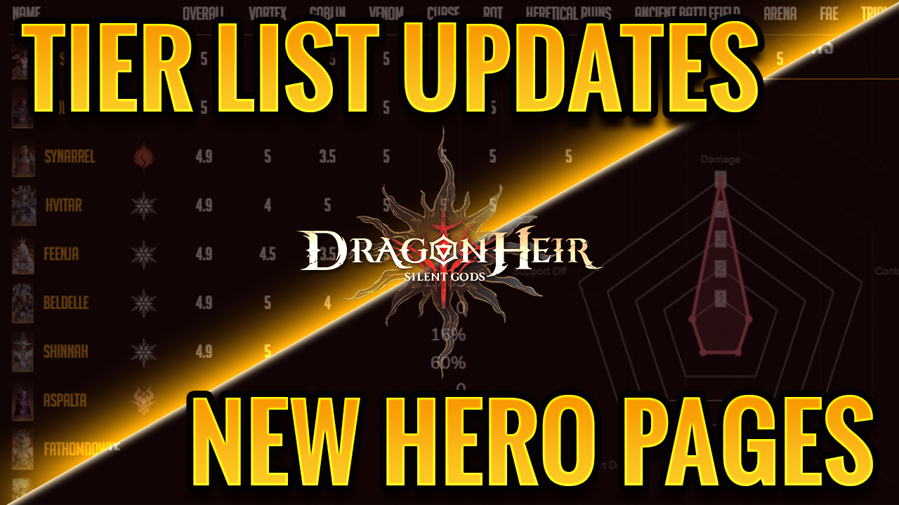 Dragonheir Tierlist and Hero Page Update - HellHades